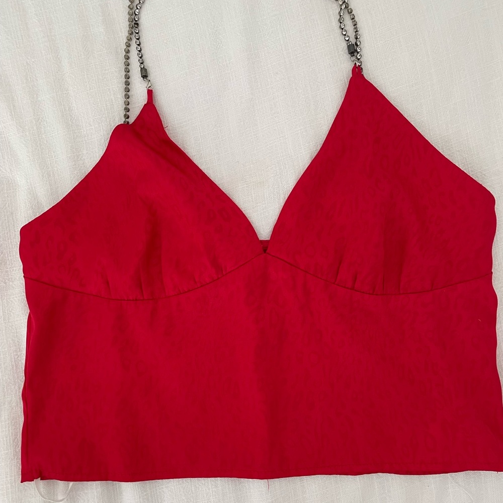 Superdown Red Sleeveless Bustier Camisole